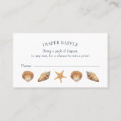 Nautical Navy Blue Baby shower Diaper Raffle Visitekaartje (Voorkant)