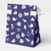 Nautical Navy Blue Baby shower Favor Boxes Bedankdoosjes (Achterkant)