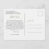 Nautical Navy Blue Beach bruiloft foto dank u Briefkaart (Achterkant)