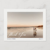 Nautical Navy Blue Beach bruiloft foto dank u Briefkaart (Voorkant)