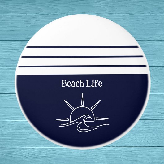 Nautical Navy Blue Beach House Zee Keramische Knop