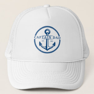 Nautical Navy Blue Boat Captain Dad Anchor Rope Trucker Pet