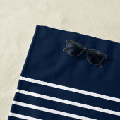 Nautical Navy Blue Boat Name Anchor Rope Strandlaken (In situ)