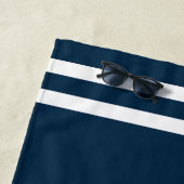 Nautical Navy Blue Boat Name Strandlaken (In situ)