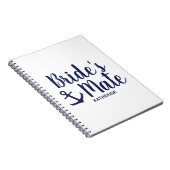 Nautical navy blue bride's mate anchor bridesmaid notitieboek (Rechterzijde)