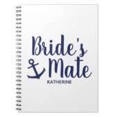 Nautical navy blue bride's mate anchor bridesmaid notitieboek (Voorkant)