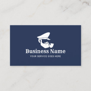 Nautical Navy Blue Captain Logo Professional Visitekaartje