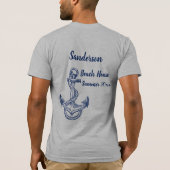 Nautical Navy Blue Compass Coastal strand house T-shirt (Achterkant)