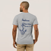 Nautical Navy Blue Compass Coastal strand house T-shirt (Achterkant volledig)