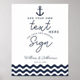 Nautical Navy Blue Creëer je eigen poster