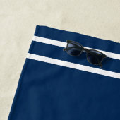 Nautical Navy Blue Custom Boat Name Anchor Octopus Strandlaken (In situ)