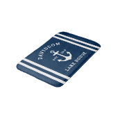 Nautical Navy Blue Custom Family Lake House Badmat (Gekanteld)