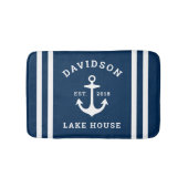 Nautical Navy Blue Custom Family Lake House Badmat (Voorkant)