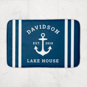 Nautical Navy Blue Custom Family Lake House Badmat