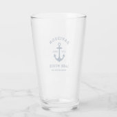 Nautical Navy Blue Custom Family Lake House Glas (Achterkant)