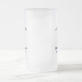 Nautical Navy Blue Custom Kapitein Boat Name Matglas Bierpul (Center)