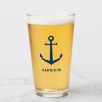 Nautical Navy Blue Custom Name Boat Anchor