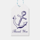 Nautical Navy Blue Dank u schip anker zeiler Cadeaulabel (Voorkant)