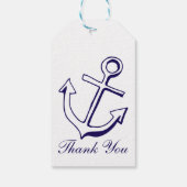 Nautical Navy Blue Dank u schip anker zeiler Cadeaulabel (Achterkant)