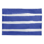 Nautical Navy Blue Distress Striped Waterverf Kussensloop (Achterkant-Links)