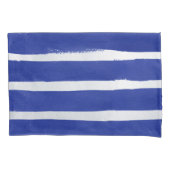 Nautical Navy Blue Distress Striped Waterverf Kussensloop (Voorkant-Links)