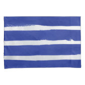 Nautical Navy Blue Distress Striped Waterverf Kussensloop (Voorkant-Rechts)