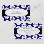Nautical Navy Blue Double Sided Visitekaartjes (Voorkant / Achterkant)