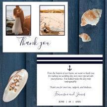 Nautical Navy Blue Elegant Anchor Wedding Photo