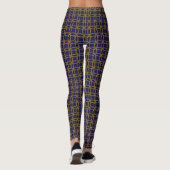 Nautical Navy Blue en Gold Rope gevlekt Leggings (Achterkant)