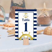 Nautical Navy Blue en Gold Wedding Kaart