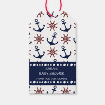 Nautical Navy Blue en red Anchor rudder patroon