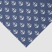 Nautical Navy Blue en White Anchor Pattern Tissuepapier (Detail)