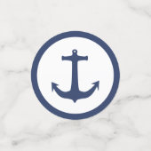 Nautical Navy Blue en White Boat Anchor Confetti (Kleine voorkant)