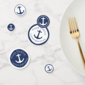Nautical Navy Blue en White Boat Anchor Confetti (Groep)
