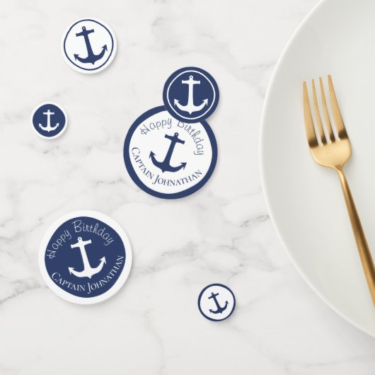 Nautical Navy Blue en White Boat Anchor Confetti (Groep)