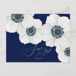 Nautical Navy Blue en White Save the Date Aankondigingskaart