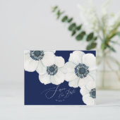 Nautical Navy Blue en White Save the Date Announ Aankondigingskaart (Staand voorkant)