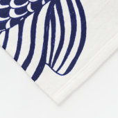 Nautical Navy Blue Fish Head | Gepersonaliseerd Fleece Deken (Hoek)