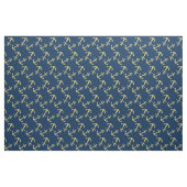 Nautical Navy Blue Glitter Anchor Pattern Stof (Yard (91,4 cm))