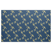 Nautical Navy Blue Glitter Anchor Pattern Stof (Fat Quarter)