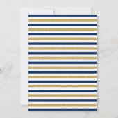 Nautical Navy Blue Gold Anchor Birthday Party Kaart (Achterkant)