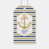 Nautical Navy Blue Gold Anchor Cadeaulabel (Voorkant)