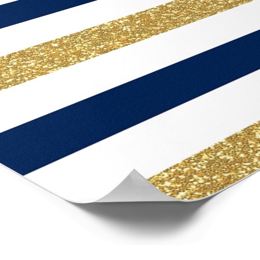 Nautical Navy Blue Gold Anchor Poster (Hoek)