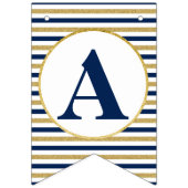 Nautical Navy Blue Gold Anchor Vlaggetjes (Derde vlag)