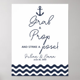 Nautical Navy Blue Grab a prop staking Print