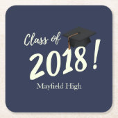 Nautical Navy Blue Graduation Party Kartonnen Onderzetters (Voorkant)