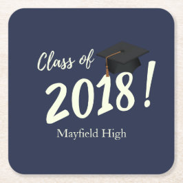 Nautical Navy Blue Graduation Party Kartonnen Onderzetters