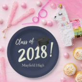 Nautical Navy Blue Graduation Party Papieren Bordje (Feest)