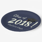 Nautical Navy Blue Graduation Party Papieren Bordje (Gekanteld)