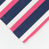 Nautical Navy Blue Hot Pink Stripes Anker Ontwerp Fleece Deken (Hoek)